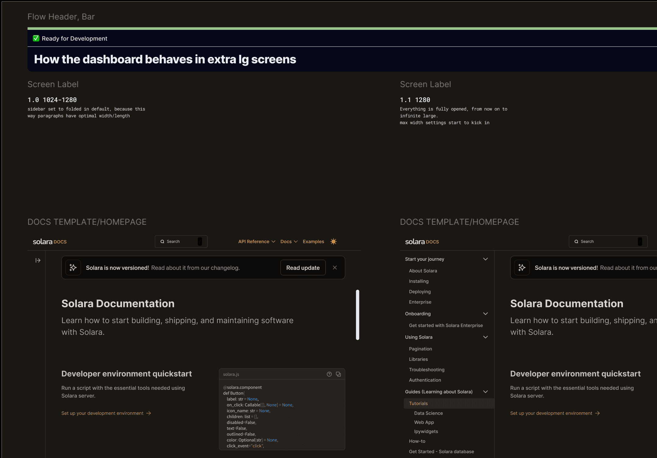Sample dev handoff: flow