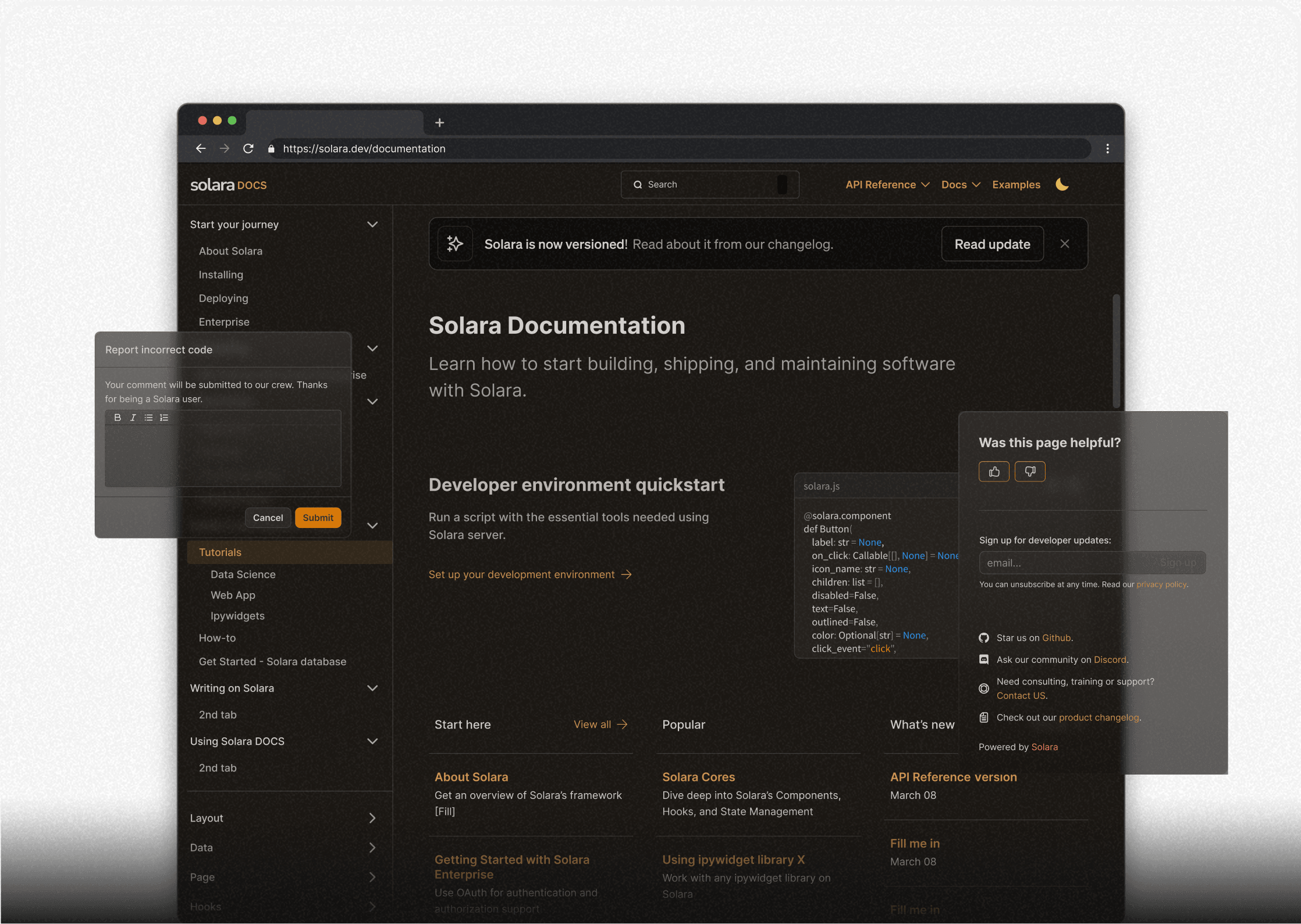 Solara documentation portal